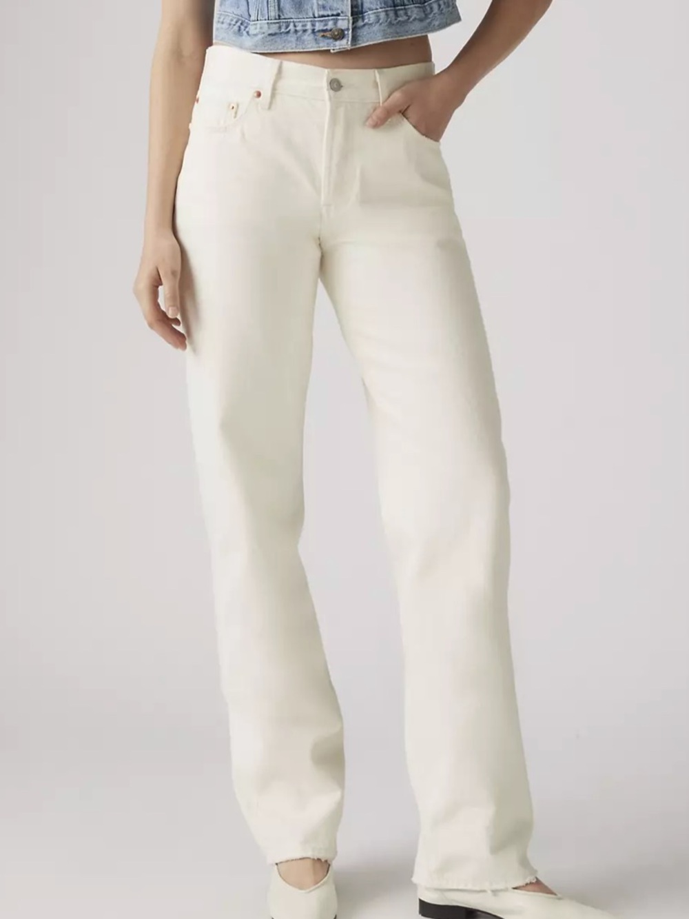 Levi’s 501 ’90s Women’s Jeans Ecru White Size 33x30 Loose Straight 100% Cotton N